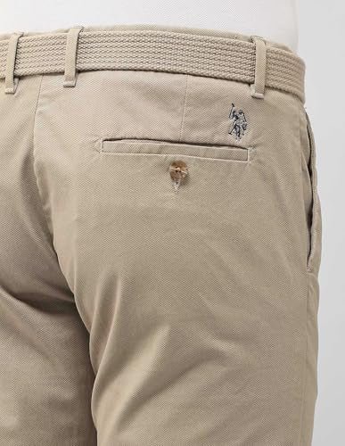 U.S.Polo Association Men's Denver Slim Fit Satin Trousers (USTRO160D_Brown_36)