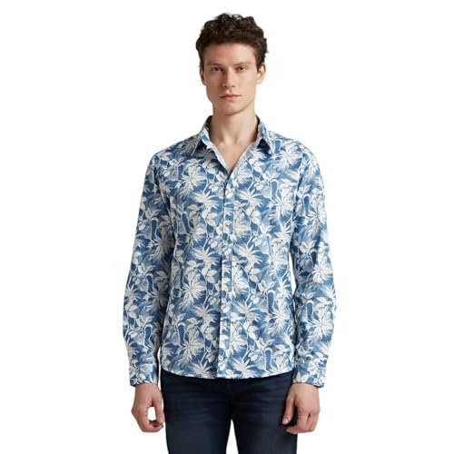 Blue Floral Print Full Sleeve Shirt