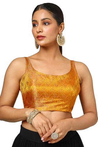 Soch Womens Mustard Tussar Woven Designs Blouse