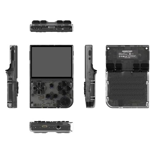 New World RG35XX Handheld Game Console Support HDMI and TV Output 3.5 Inch IPS Screen 64G TF Card 6800+ Classic Games Capacity 2600mAh Battery Anbe-rnic Black