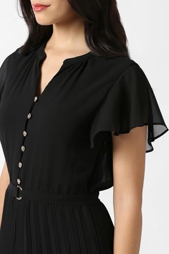 Women Black Solid Party Dress