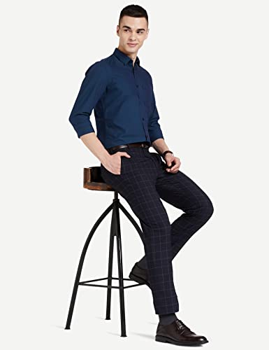 Amazon Brand-Symbol Men's Cotton Slim Fit Formal Shirt Navy 2 40)