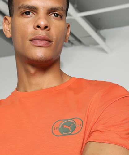 Puma Men's Graphic Print Slim Fit T-Shirt (679411_Chili Powder