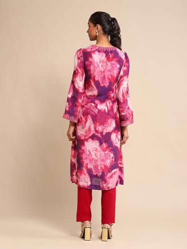 Ritu Kumar Pink Embroidered Kurta With Pant And Dupatta