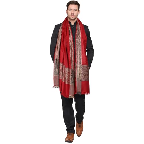 Weavers Villa Men's Woven Acro Wool Gents Shawls, Muffler, Stoles for Men, 100cm x 200cm