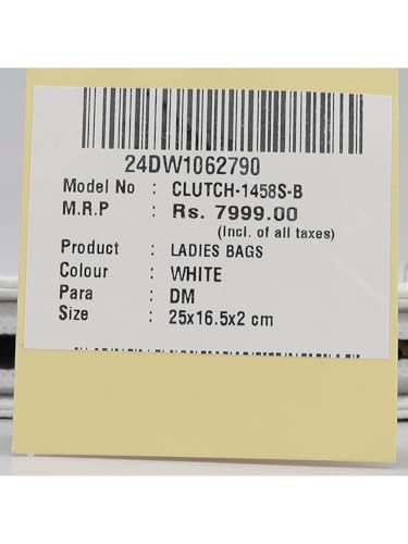 Da Milano Genuine Leather White Clutch (1458S-B) (Small)