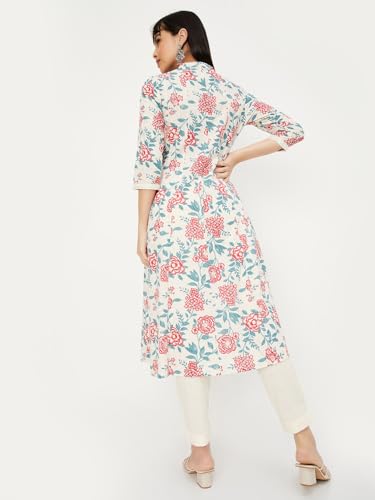 Max Women's Cotton Blend Kurta Set (CTKTST42084OFF White_Off