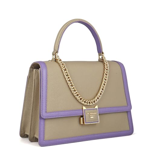 Da Milano Leather Satchel Bag for Women - White