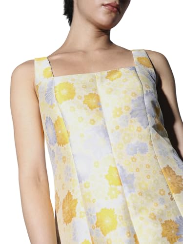 ONLY Women's Floral Print Regular Fit Yellow Dress