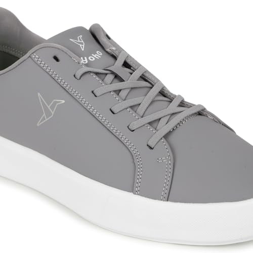 YOHO Blinc Hands Free Sneakers for Men | Truly Slip ons | Quick wear Elastic Laces, Dove Grey - UK 8