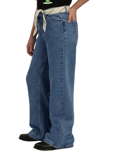 VERO MODA Girl Mid Rise Wide Leg Blue Jeans