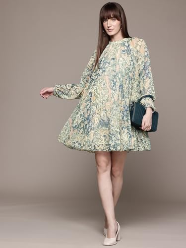 Label RITU KUMAR Full Sleeves Priinted Short Dress