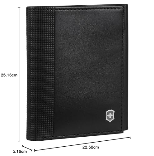Victorinox Altius Alox, Tri-Fold Wallet with RFID Protection, Leather for Men Black (611574)