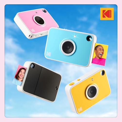 Kodak Printomatic+ Full Color Instant Print Digital Camera Gift Bundle + Case + Zink 2x3 Sticky Back Photo Paper 20pk + Album + Sticker Sets + Sticker Frames + Hanging Frames + Markers - Pink