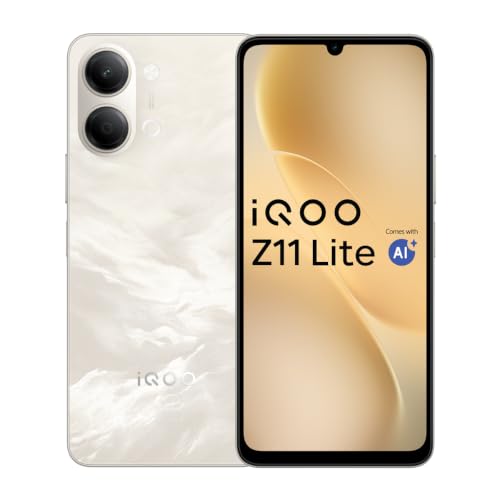 iQOO Z11 Lite 44W 5G (Solar Flame, 6GB RAM, 256GB Storage) | 6500mAh Battery with 44W Fast Charging* | Dimensity 6300 with 579k+ AnTuTu Score* | OriginOS 6.0 with AI Creation* & Private Space*