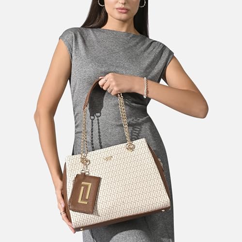 Lavie Luxe Women's Monogram Ashley Satchel Bag | Satchel Handbag For Work | Ladies Purse | Stylish Shoulder Bag | Gift For Women