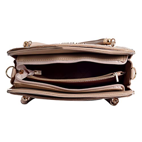 Lino Perros Women's Faux Leather Handbag (Beige)