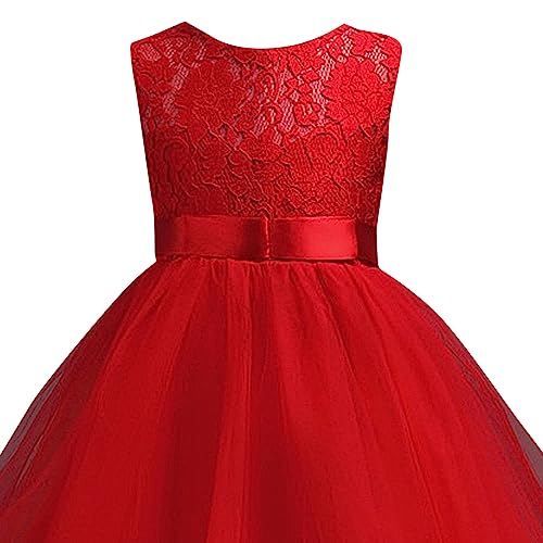 Hopscotch Girls Polyester and Viscose Sleeveless Applique Slim Fit Gown in Red Color For Ages 12-13 Years (XAC-4366227)