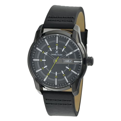 Daniel Klein Leather Analog Dial Men Watch -Dk11599-5, Band_Black