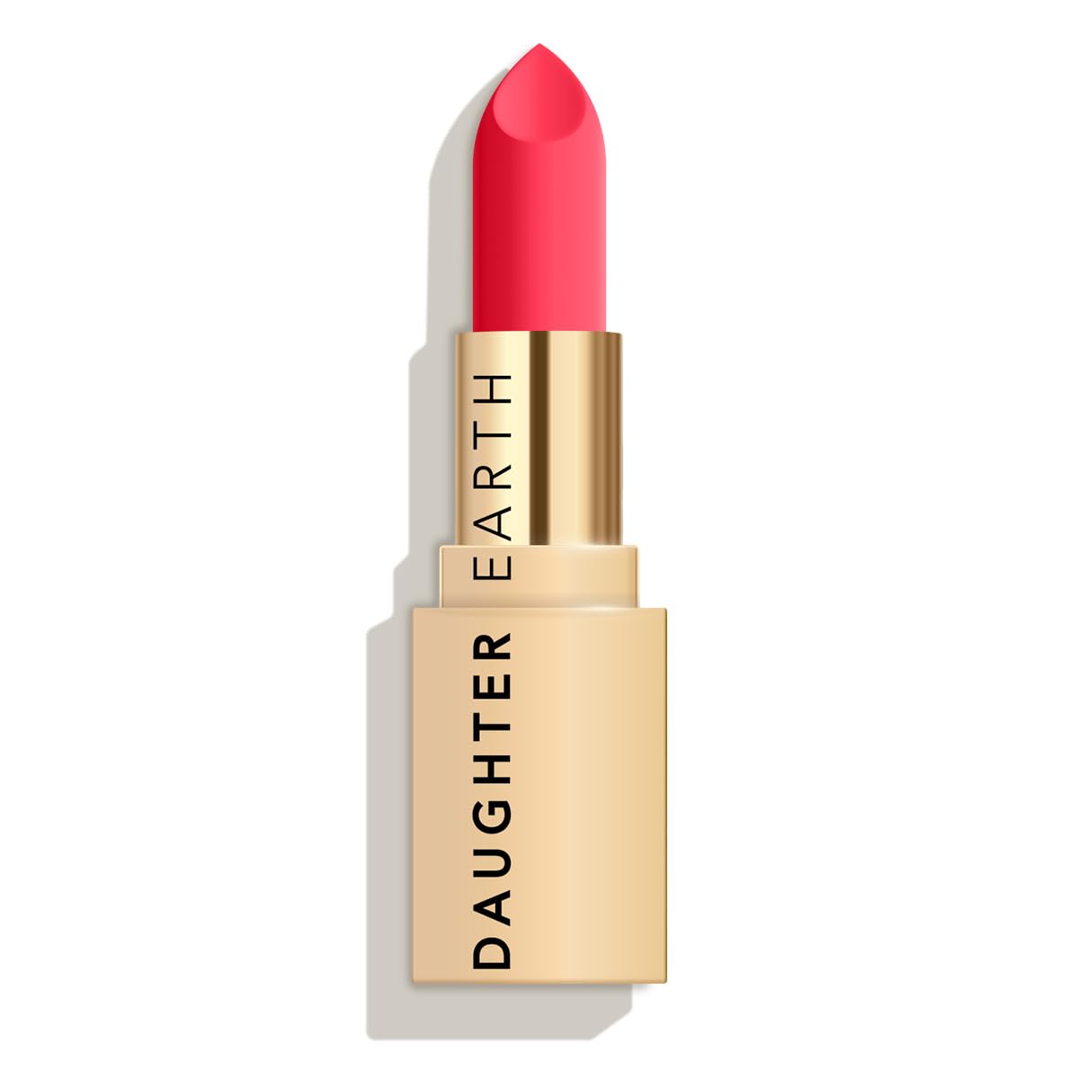 DAUGHTER EARTH Coral Sunset Natural Lipstick | Vegan Plant Based Highly Pigmented Lightweight Lip Color | Long Lasting Matte Phytonutrient Lip Stick With Vitamin E & Bakuchiol | Natural With UV Protection | 4g