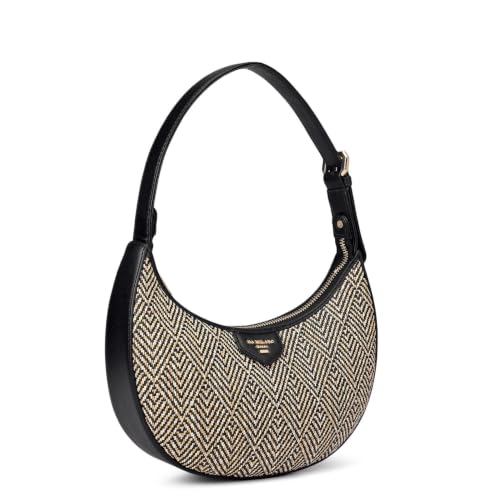 Da Milano Leather Satchel Bag for Women - Black (LB-02146)