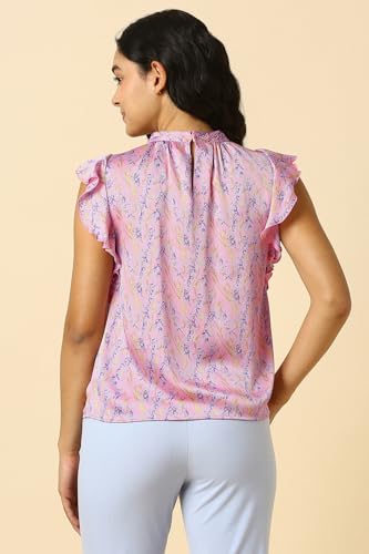Allen Solly Women Pink Print Casual Top