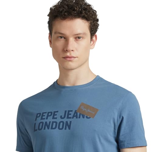 Pepe Jeans Men's Slim Fit T-Shirt (PM509858_BLUEING Blue_Bluing