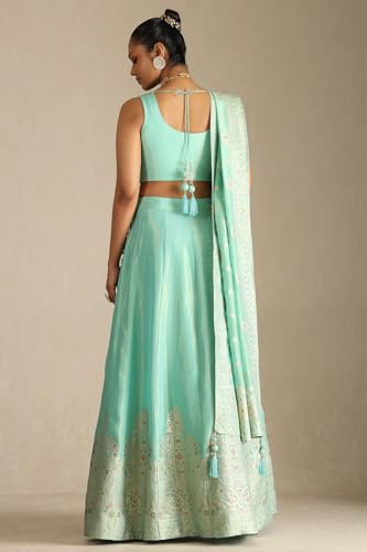 Soch Women's Viscose Blend Unstitched Ghagra Choli (OWS5CD21624_Blue_M)