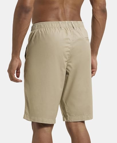 Jockey Men's Straight Fit Shorts (1203_Khaki_Medium)