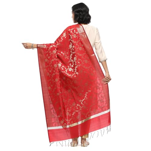 BIBA Women's Red Polyester Dupatta_Free Size