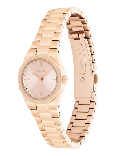 Calvin Klein Geometric Elegance Qtz Basic Slim Carnation Gold Round Dial Women's Watch- 25100143
