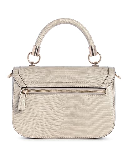 Guess Women's Taupe Textured Top Handle Flap| Ladies Purse Handbags | Gift For Ladies