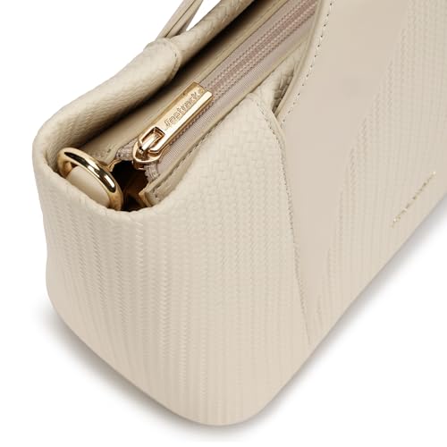 Vanilla Plait Satchel | Faux-Leather Women's Handbag | Dual Carry with Braided Texture & Zipper Closure