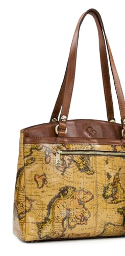 Patricia Nash Poppy Top Zip Tote, European Map