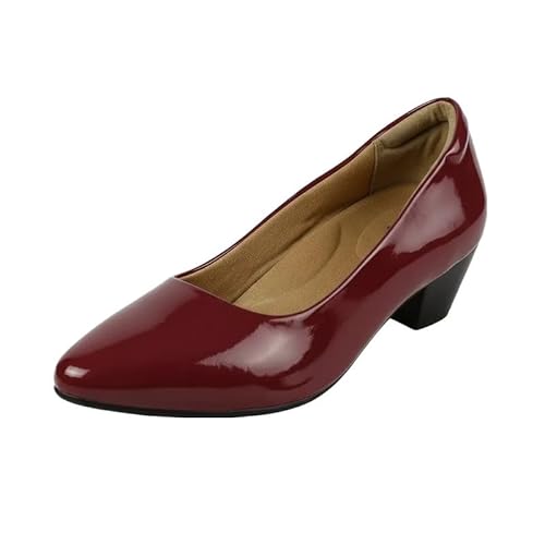 tresmode NOVO Wine Women's Block Heel Pumps in Size 7 UK / 40 EU