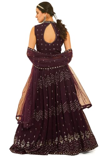 Soch Women's Georgette Lehenga Choli (OWA3CD20379A_Maroon_XL)
