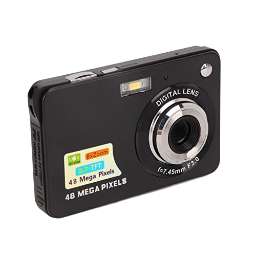 Ubervia Point & Shoot Digital Cameras - Compact Camera 8X Zoom 48MP 4K Digital Camera Built in Fill Light 27in LCD 550mAh with Wrist Strap for Photography