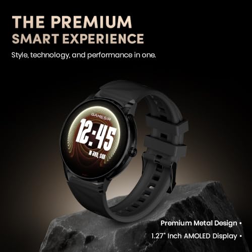 GameSir Active Rush Smart Watch for Men & Women, 1.27" Full Touch Display, Bluetooth Calling, Fitness Tracking, Message Notifications, Android & iOS Compaatible - (Black)