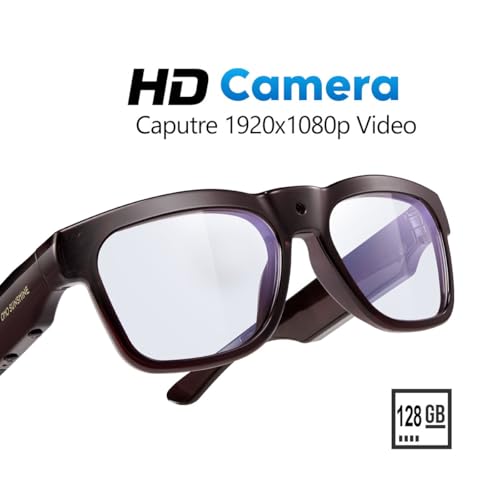 OhO Smart Glasses,128G Camera&Bluetooth Sunglasses with Open Ear Speaker Headset Headphone,Indoor&Outdoor Sports,Polarized UV Protection,for Men Women