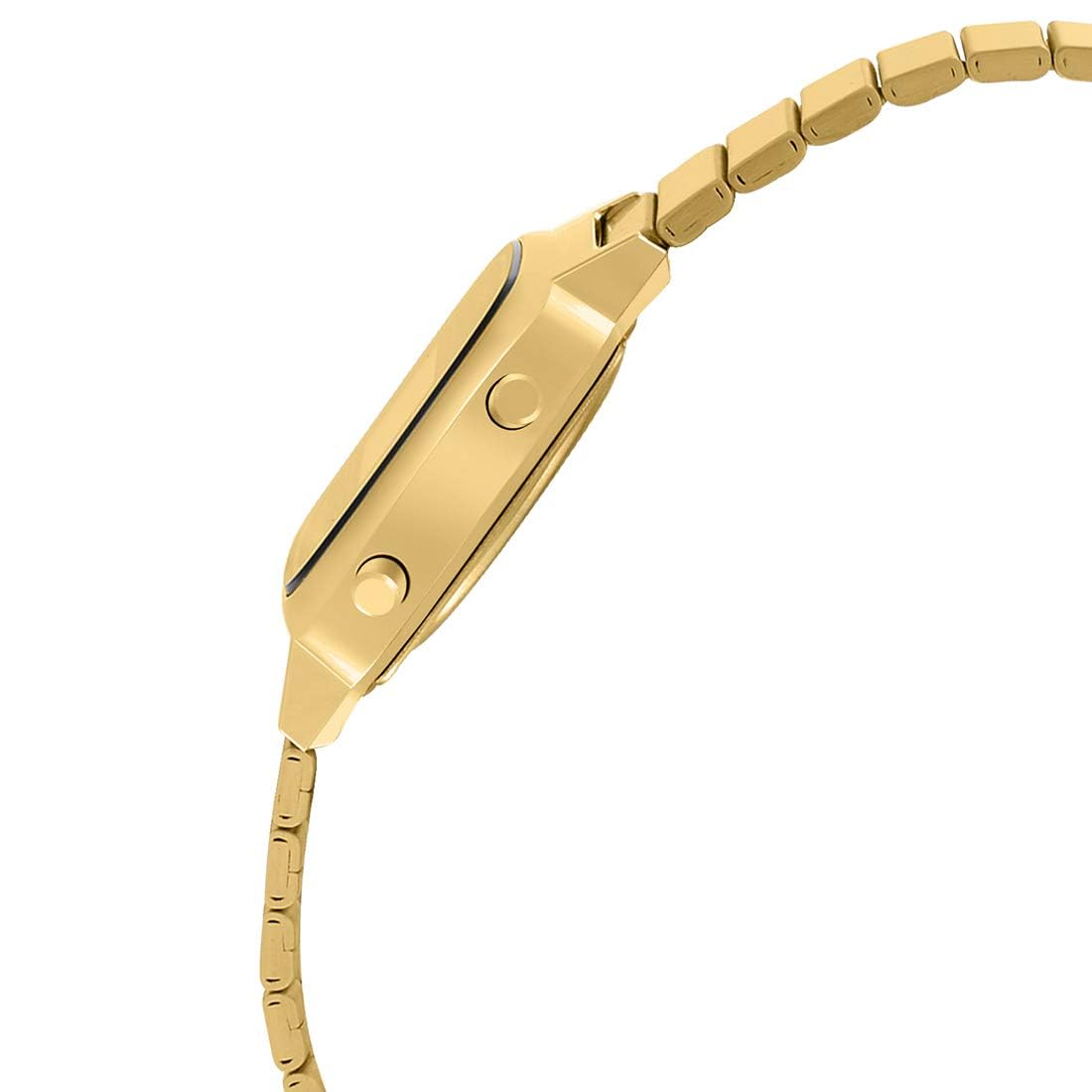 Casio Vintage LA670WGA-1DF Black Digital Dial Gold Stainless Steel Band D124