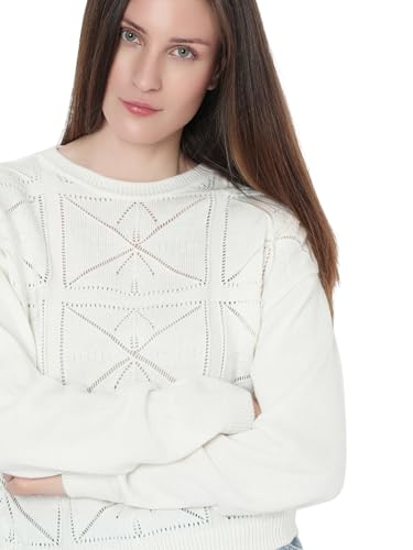 VERO MODA Women's Relaxed Fit Beige Sweater