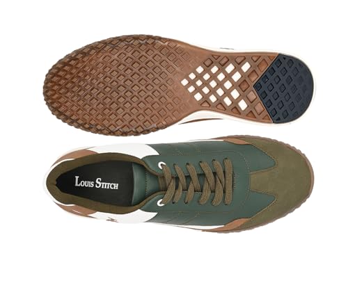LOUIS STITCH Green and Tan Sneaker for Men | Comfortable Sneaker | LSP-SNK-AVI004 | UK-10