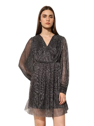 ONLY Women's Embellished Fit and Flare Black Dress