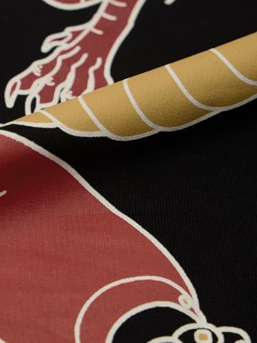 The Souled Store Kung Fu Panda: Glow Po Men and Boys Short Sleeves Round Neck Black Graphic Printed Dragon Graphic Casual Drop Shoulder Cotton Oversized T-Shirt