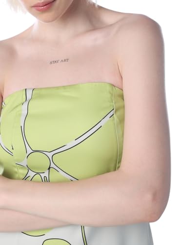 ONLY Women's Abstract Print Fit and Flare Blue Dress