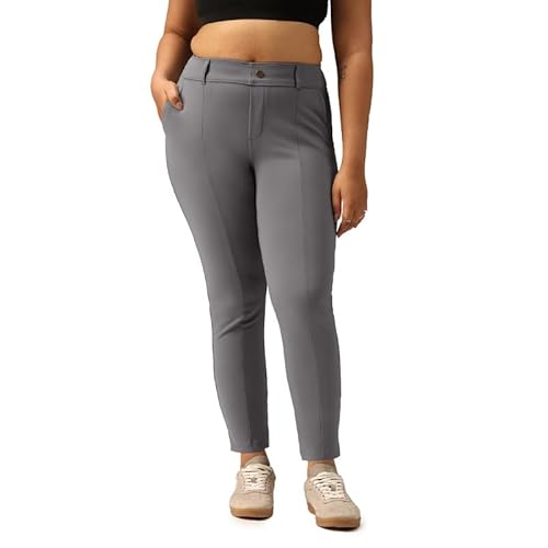 BlissClub Womens Ultimate Cigarette PantsGowri Grey SmokeL - Tall