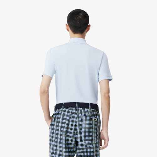 Lacoste Men's Solid Regular Fit Polos (DH8915T01_Light Blue