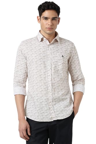 Van Heusen Men's Slim Fit Shirt (VSSFUSLF702252_Beige