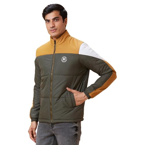 Bottle Green Regular Fit Men's Jacket by Being Human Clothing