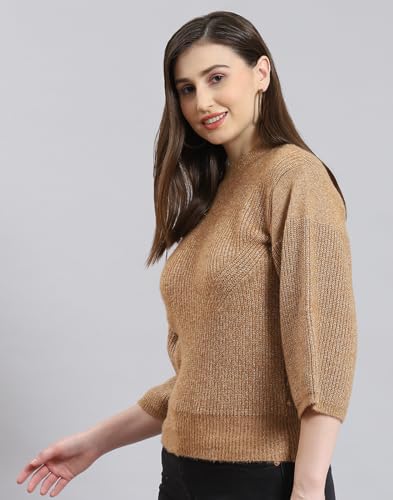 Monte Carlo Camel Self Design Sweater